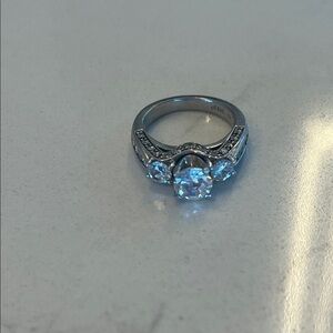 Cubic zirconium women's wedding or engagement ring